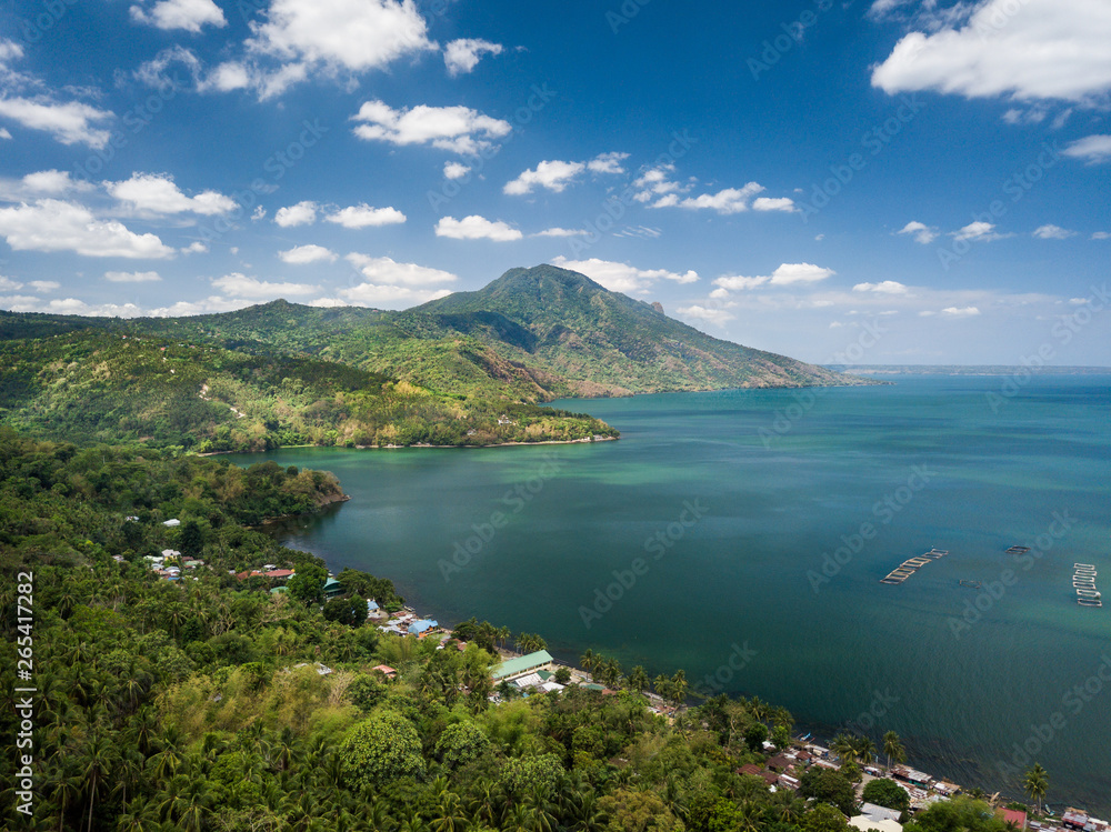 Panorama Aerial Drone Picture of Taal Lake in the Philippines