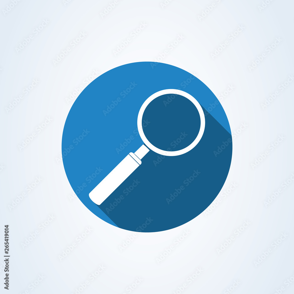 Magnifying glass or search icon, flat vector graphic on isolated background Magnifying glass or search icon, flat vector graphic on isolated background