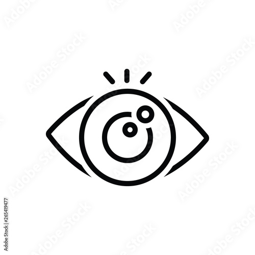 Black line icon for eye looking 