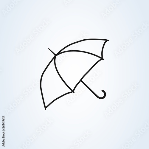 umbrella Icon vector flat design. line art symbol umbrella isolated on white background.