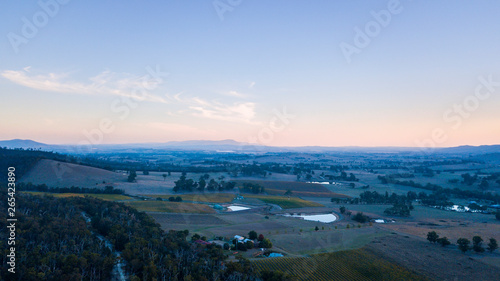 Aerial View of Australian Landscape and Farmland 