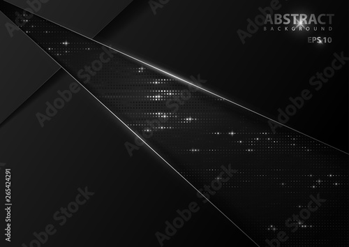 Dark Abstract Tech Background with Silver Elements - Detailed Graphic Illustr...