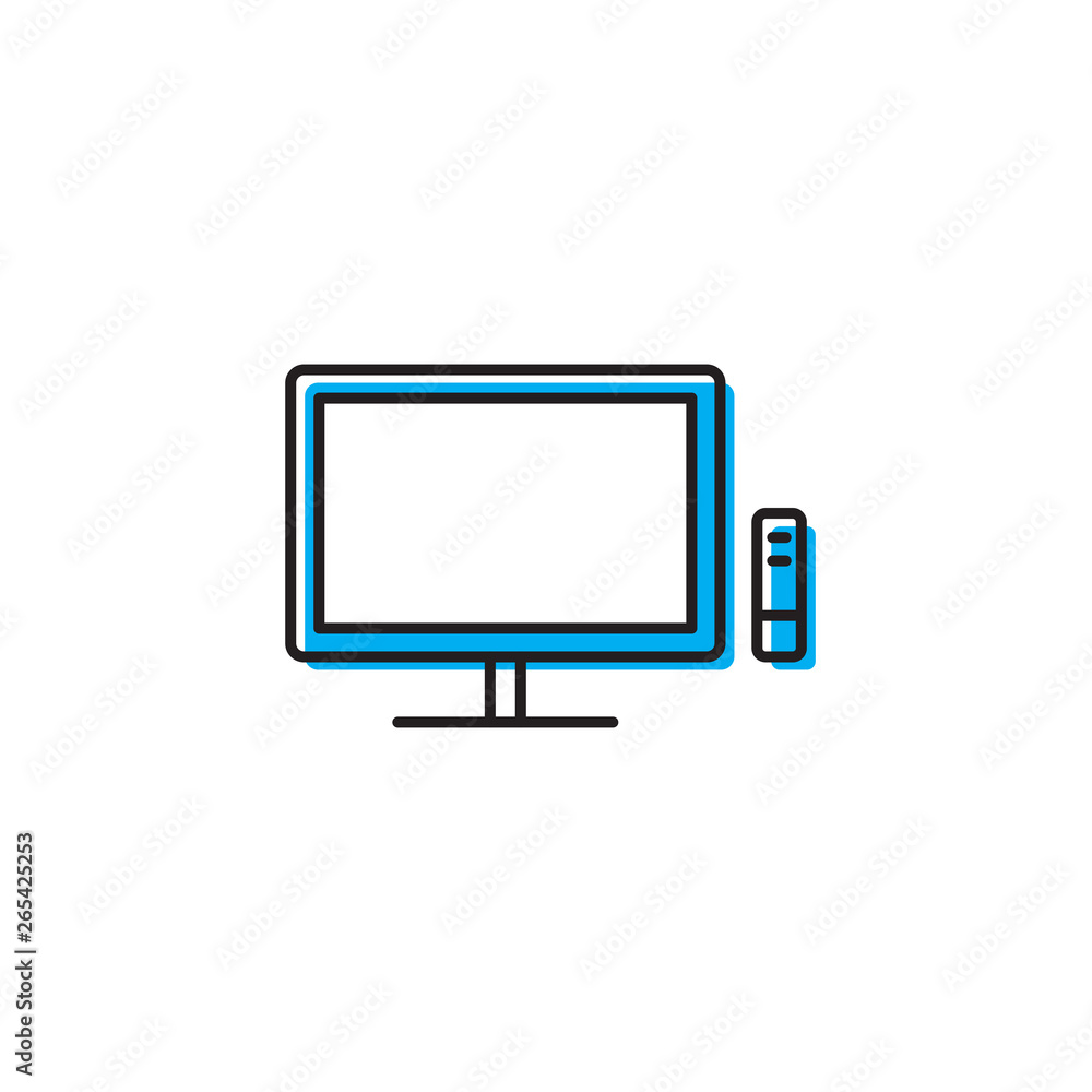 television vector icon design concept, isolated on white background television vector icon design concept, isolated on white background