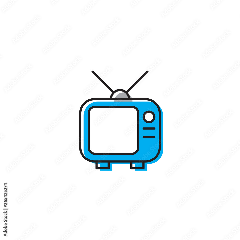 television vector icon design concept, isolated on white background television vector icon design concept, isolated on white background
