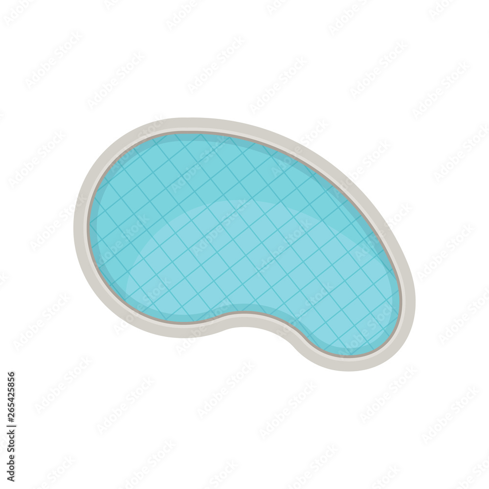Oval pool plan. View from above. Vector illustration. Oval pool plan. View from above. Vector illustration.