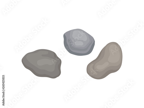 Garden cobblestones. View from above. Vector illustration.