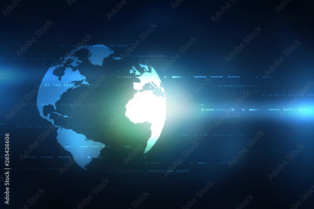 2d illustration world map abstract background