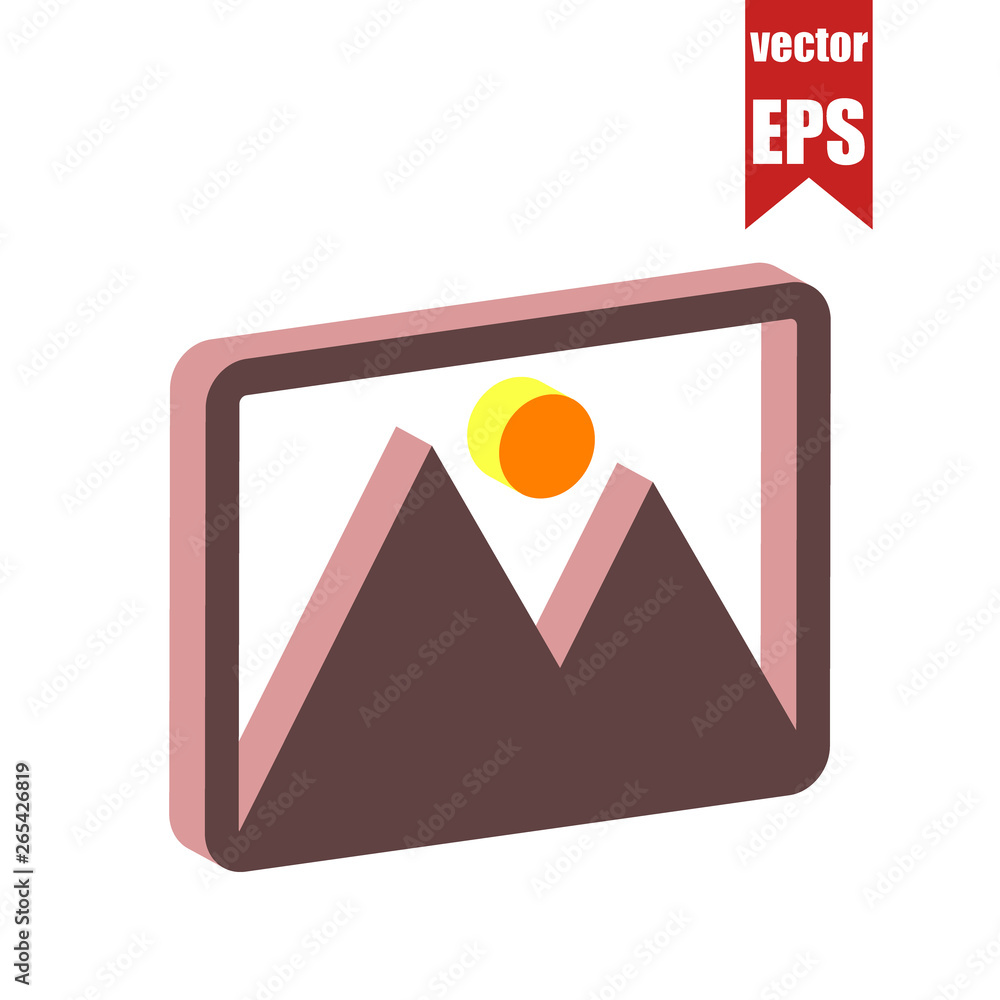 Photo icon.Isometric and 3D view. Photo icon.Isometric and 3D view.