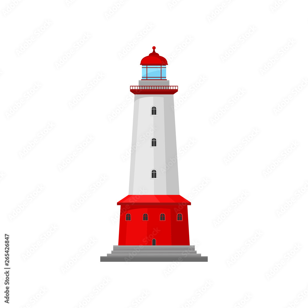 Lighthouse with a wide band. Vector illustration. Lighthouse with a wide band. Vector illustration.
