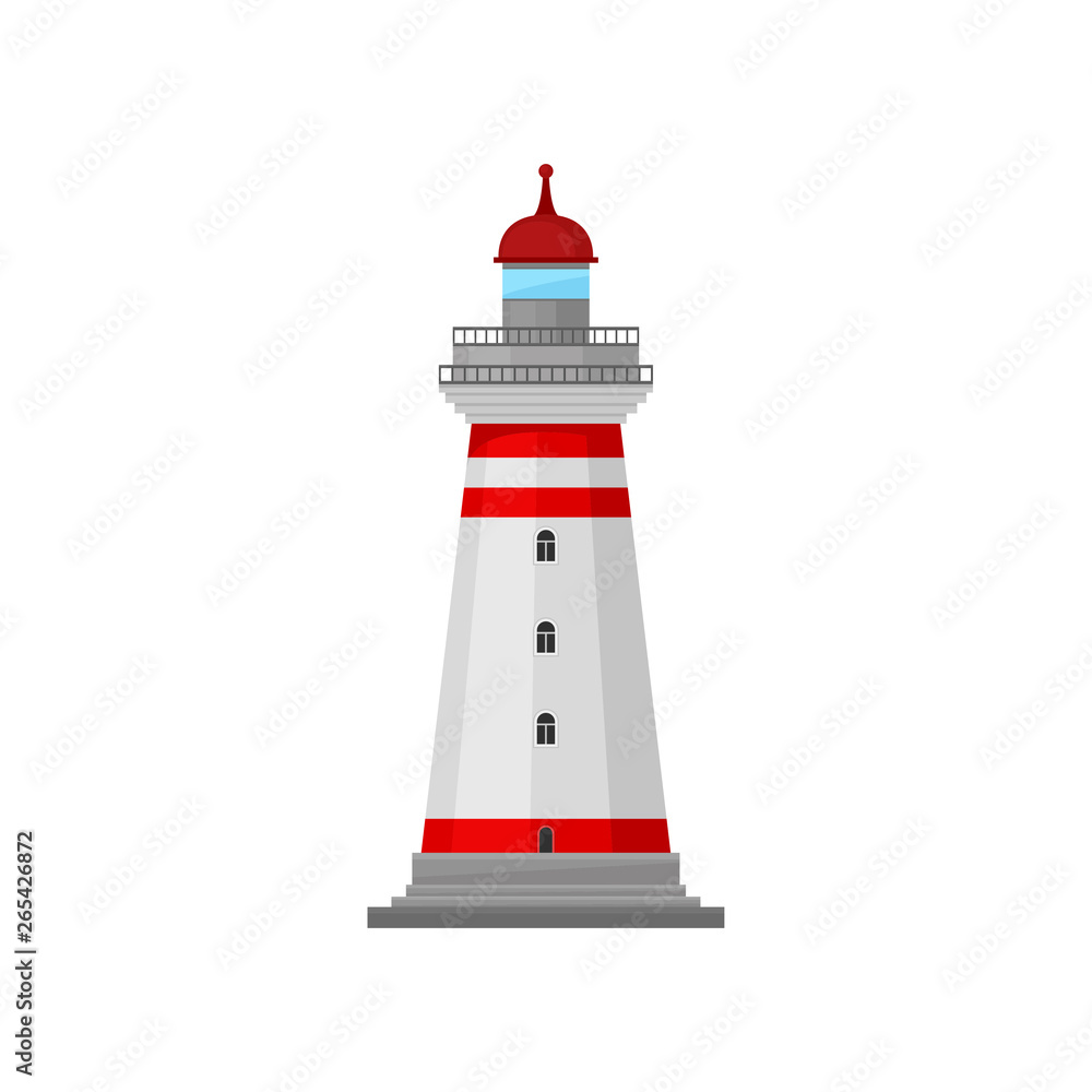 Lighthouse caretaker platform. Vector illustration on white background. Lighthouse caretaker platform. Vector illustration on white background.