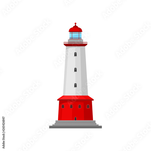 Lighthouse with a wide band. Vector illustration.