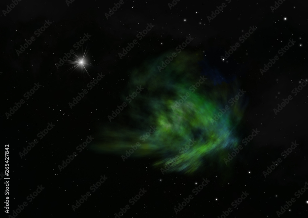 Fototapeta premium Star field in space and a nebulae. 3D rendering