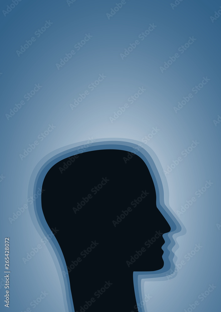 Vector head shaking. Tremor of a person. Vector head shaking. Tremor of a person.