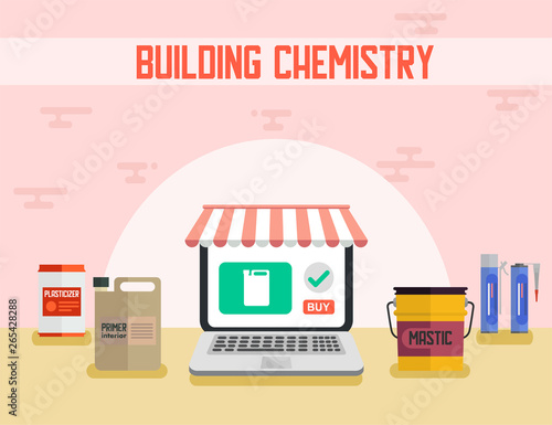 Building Chemistry Shop Flat Promotion Banner