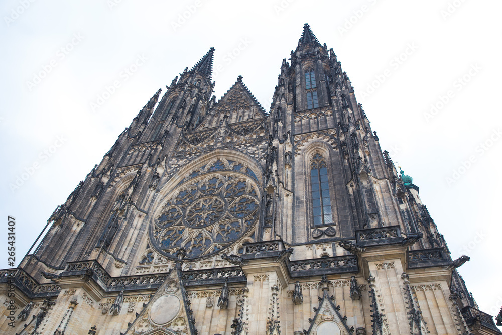 Fototapeta premium City Prague, Czech Republic. Old Prague cathedral walls and architecture. Travel photo 2019. 24. April