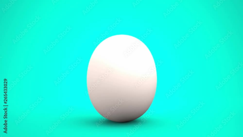 Hatching egg of white eggshell splitting after swaying, isolated on blue green background. Hope coming out concept. Hatching egg of white eggshell splitting after swaying, isolated on blue green background. Hope coming out concept.