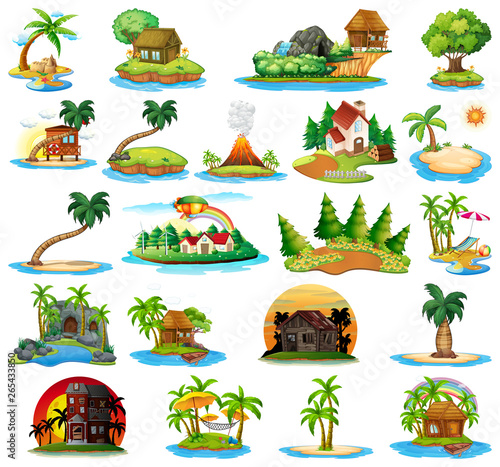 Set of nature island