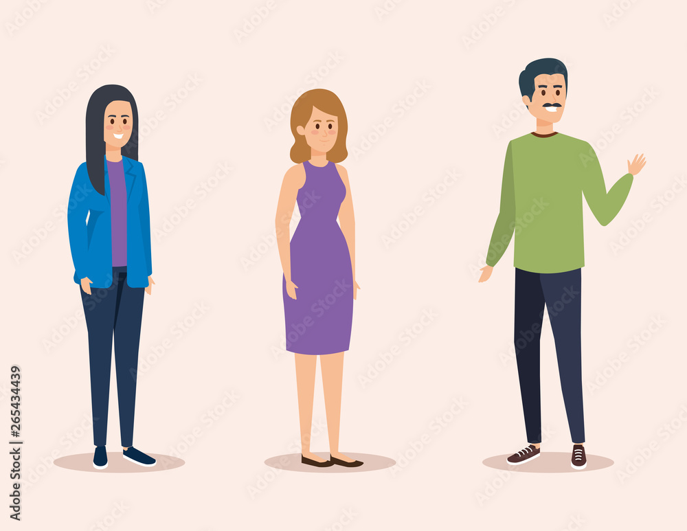 set girls and boy with casual clothes set girls and boy with casual clothes