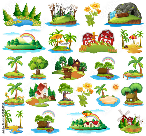 Set of nature island