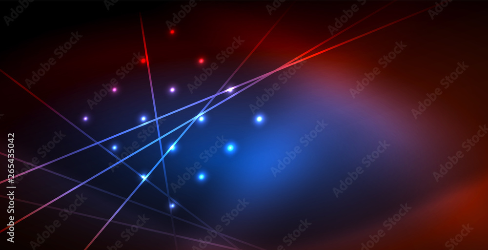 Neon glowing wave, magic energy and light motion background Neon glowing wave, magic energy and light motion background