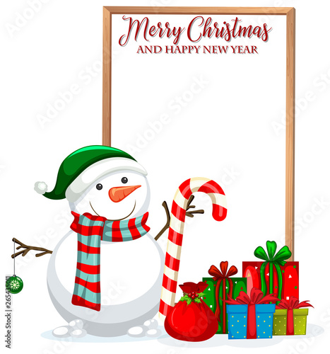 Merry christmas and happy new year frame