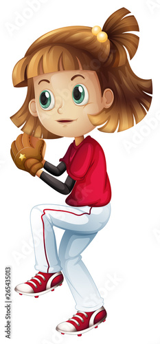 A female baseball athletes