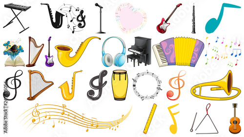Set of music instruments
