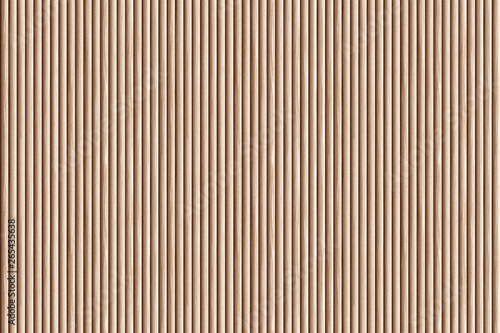 Brown ribbed wooden wall panel texture background.