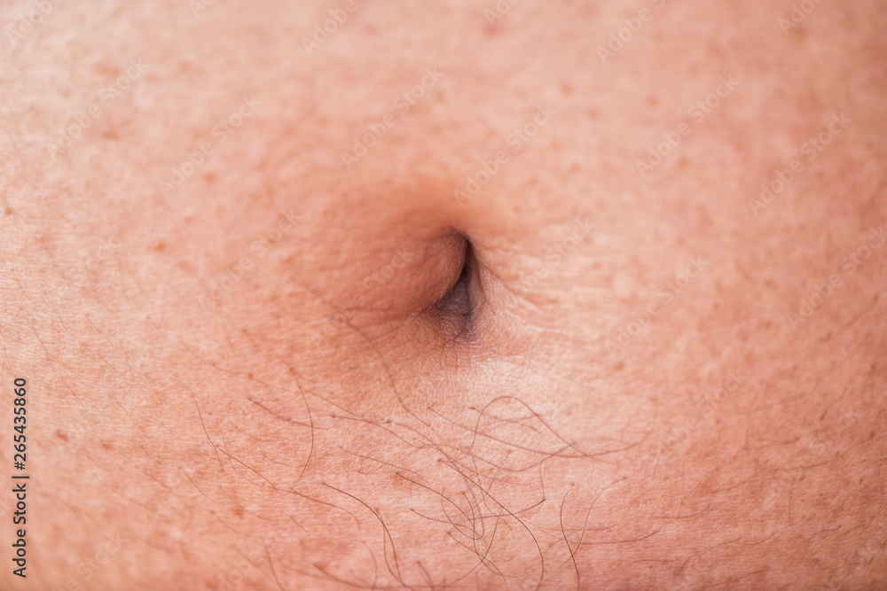 Fototapeta premium Close up boy navel ,Navel of fat people, stomach,Belly of men