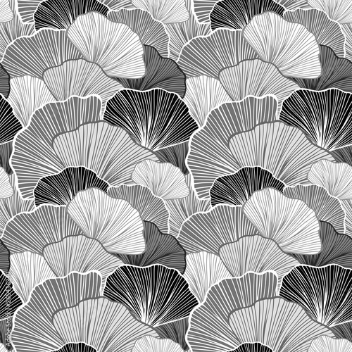 Beautiful Seamless pattern with leaves or with abstract shrubs in grey silver colors for wallpaper or for  textile  fashion drapery clothes or for decoration package or other things