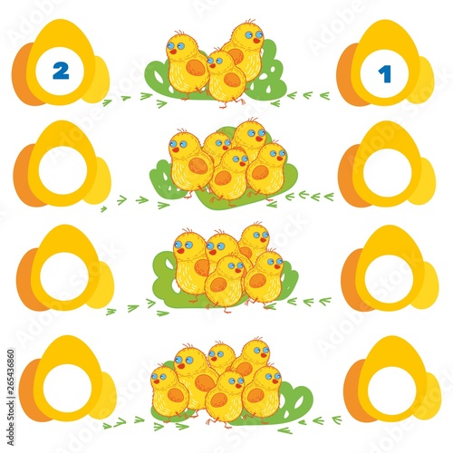 Mathematics educational game for children. Vector illustration