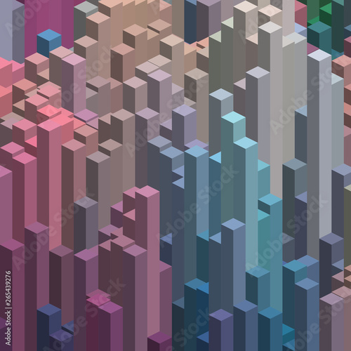 Abstract vector cube. Vector illustration. Pink  blue colors.