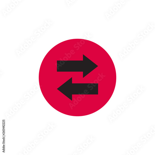 Free Download Two arrows on the rounded icon. Vector illustration in style flat. Designed for web and software interfaces. - GFXLoad