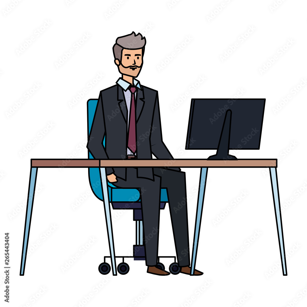 elegant businessman in the workplace elegant businessman in the workplace