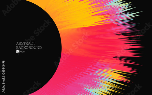 abstract background, black circle with color explosion