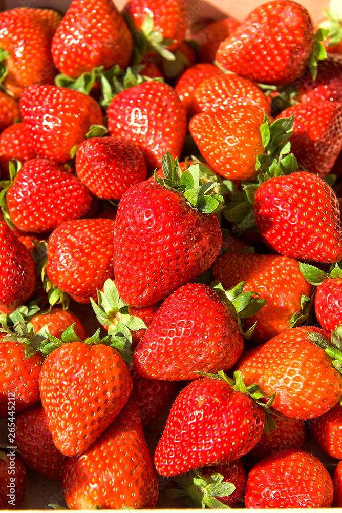 Freshly harvested strawberries, directly above Freshly harvested strawberries, directly above