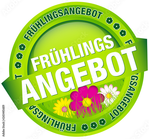 Button Banner "Frühlingsangebot" grün/pink