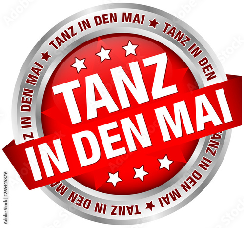 Button Banner "Tanz in den Mai" rot/silber