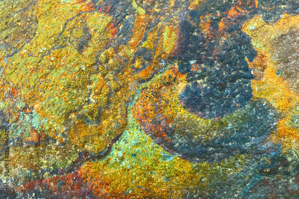 Empty colorful rusty stone background