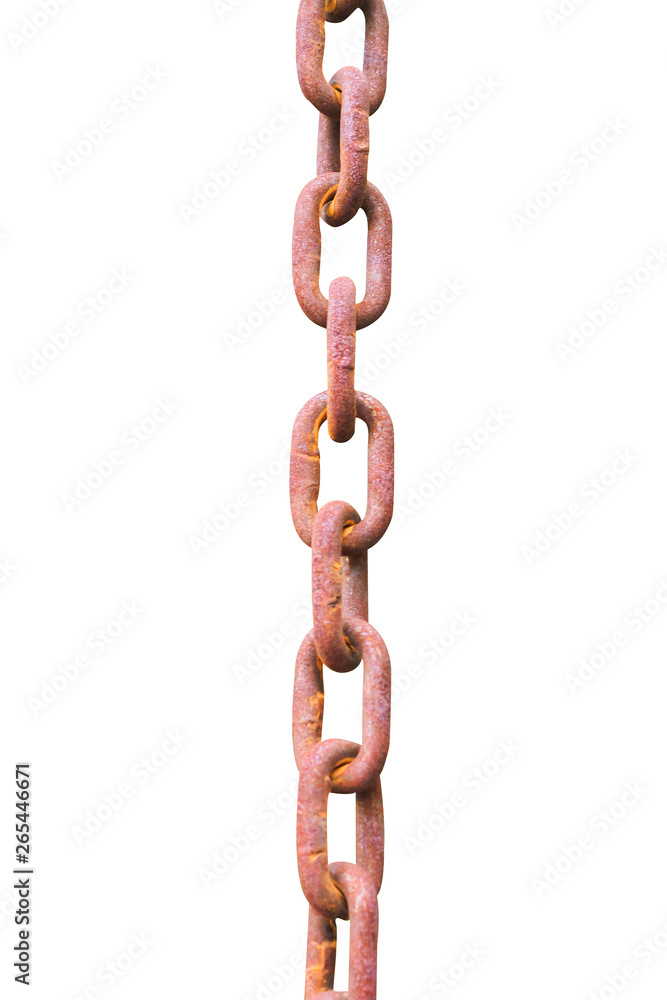 Chain for industrial tool isolate on white background Chain for industrial tool isolate on white background