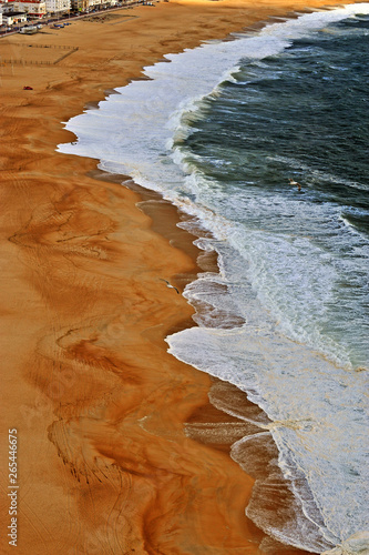 Top view of beautiful beach of Nazare