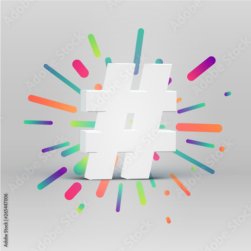 3D character from a fontset with colorful background, vector illustartion