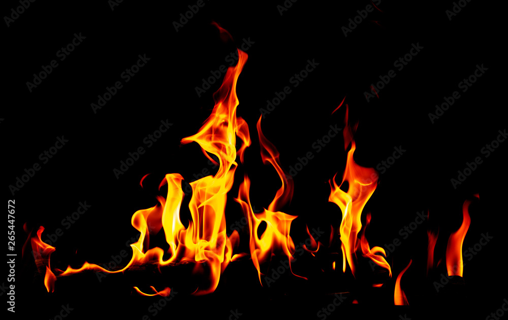 Flame of fire on a black background Flame of fire on a black background
