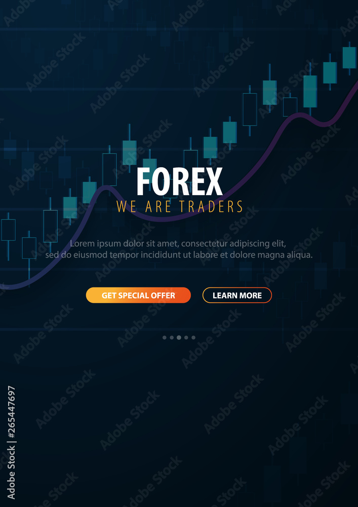 Forex Trading Signals. Candlestick chart in financial market. Vector illustration.