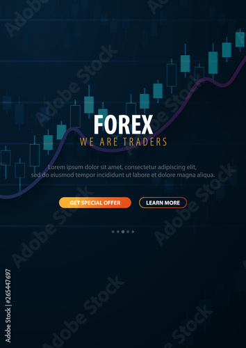 Forex Trading Signals. Candlestick chart in financial market. Vector illustration.
