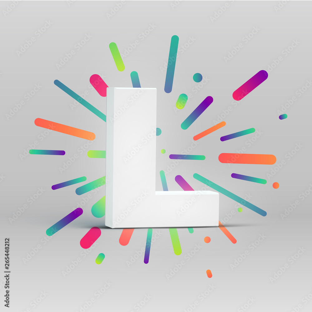 3D character from a fontset with colorful background, vector illustartion 3D character from a fontset with colorful background, vector illustartion