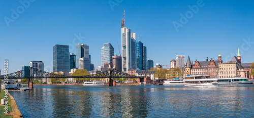 Frankfurt city with skyline and bridge