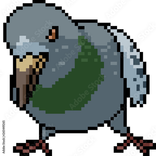 vector pixel art pigeon