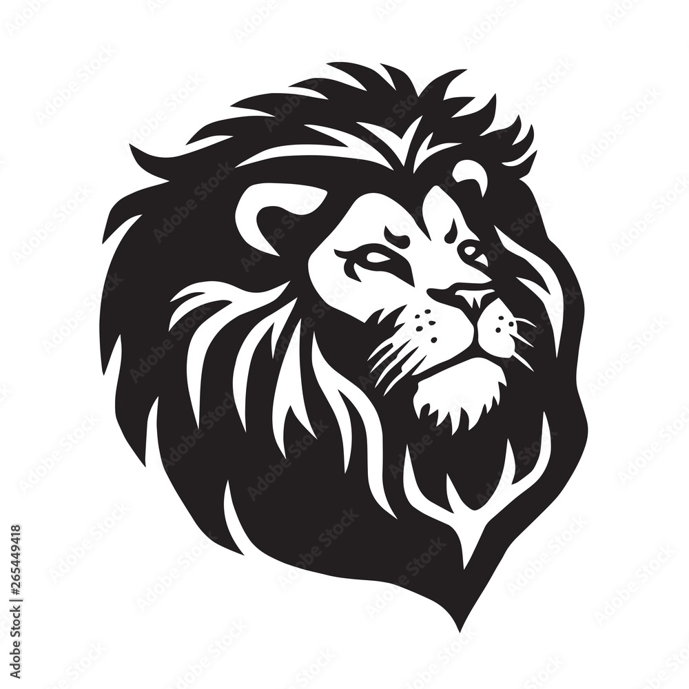 Obraz premium Lion Head Logo Vector Template Illustration Design