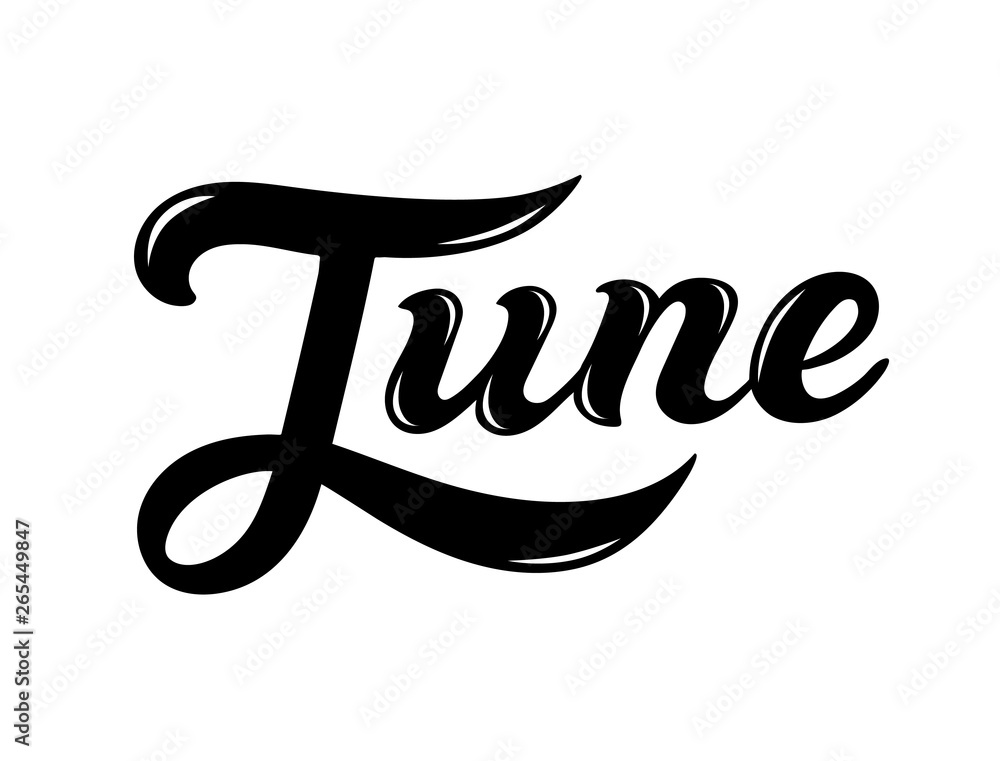 Hello June. Hand drawn lettering. Vector illustration Hello June. Hand drawn lettering. Vector illustration